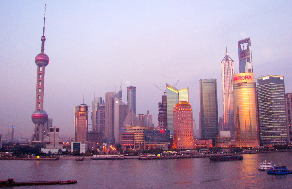 The Lujiazui financial district in Pudong, Shanghai