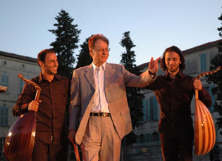 Mahmoud Darwish with Samir and Wissam Joubran