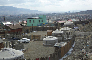 View from the Ger district looking down to the centre of Ulaanbaatar  Photo M F Rendeiro