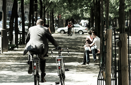 Cyclist in Paris Image courtesy Flickr