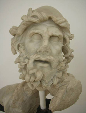 The head of Odysseus at the Museo Archeologico Nazionale di  Sperlonga 
