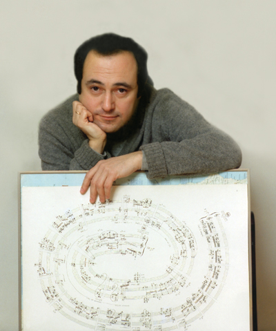 Faradzh Karaev with the fragment of Sonata for two players (1976)