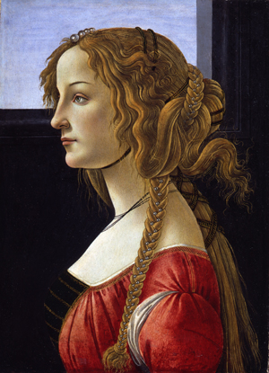 Sandro Botticelli Profile Portrait of a Young Lady (Simonetta Vespucci?) c 1476