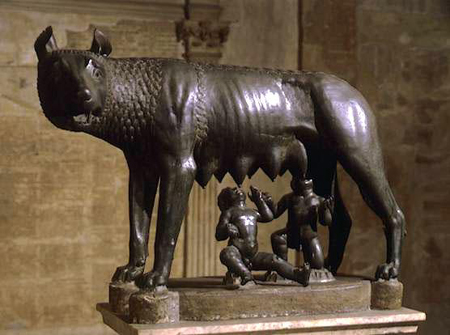 The she-wolf (la lupa) suckling Romulus and Remus
