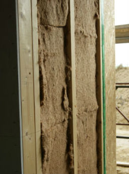 Wood fibre wall insulation in section - image courtesy Casambiente