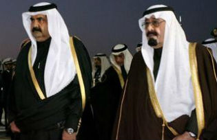 Sheikh Hamad bin Khalifa Al Thani of Qatar and King Abdullah bin Abdulaziz al Saud of Saudi Arabia