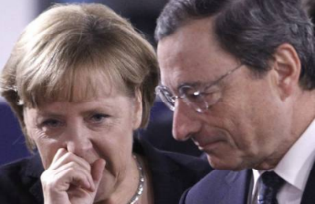 Angela Merkel and Mario Draghi