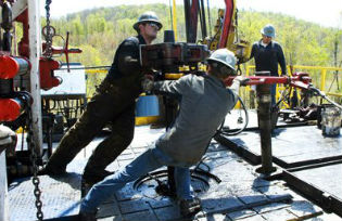 Drilling for natural gas 