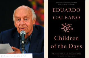 The author Eduardo Galeano and the book cover