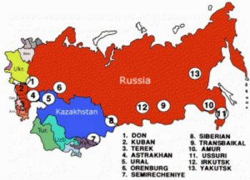 Map of Cossack communities