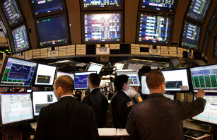 Investment bank trading room