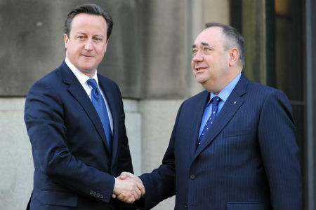 Prime Minister David Cameron and First Minister of Scotland Alex Salmond