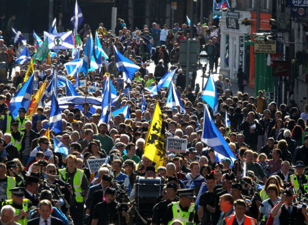 A pro-Scottish Independence march