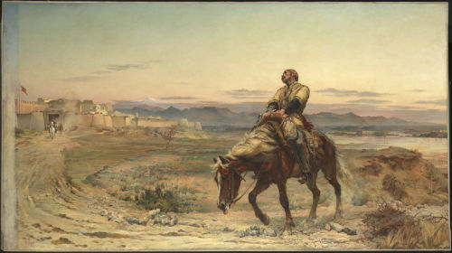 * 'Remnants of an Army' by Elizabeth Butler portraying William Brydon arriving at the gates of Jalalabad, the only survivor of a 16,500 strong evacuation from Kabul in January 1842. Tate Collection 