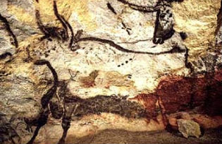 Stone Age cave paintings in Lascaux, France