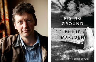 Philip Marsden and the cover of "Rising Ground"