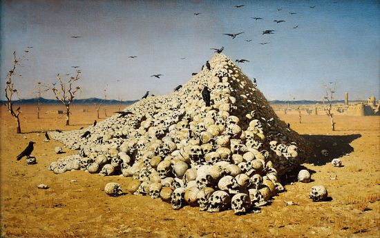  "The Apotheosis of War" (1871) by Vasily Vasilyevich Vereshchagin, dedicated "to all conquerors, past, present and to come."
