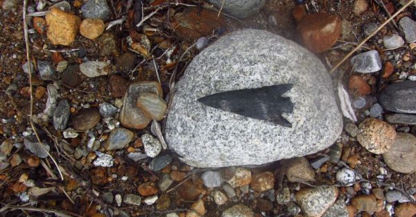 Arrowhead found at Caleta Olla. Photo by Bettina Elten