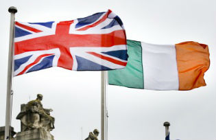 Irish and UK flags