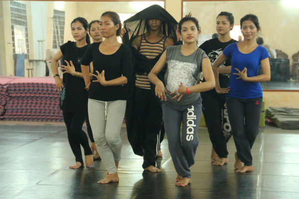 Rehearsals with dancers from Amrita one of Cambodia’s leading performing art companies