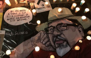 A memorial for slain Mexican journalist Javier Valdez  (Photo: Liliana Nieto del Rio)