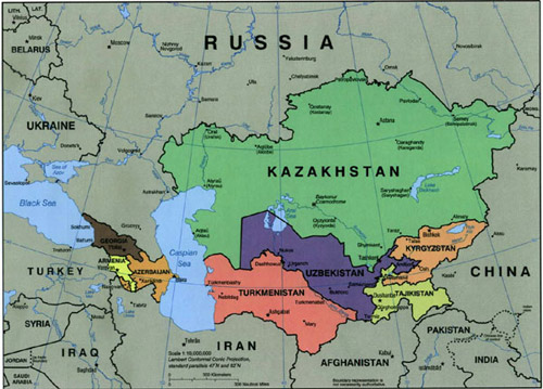 Map of Central Asia Map of Central Asia