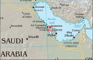 Map of the Middle East Gulf States