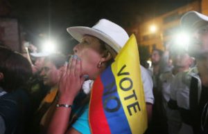 A "No" voter in Colombia's referendum