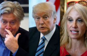 Steve Bannon, Donald Trump and Kellyanne Conway
